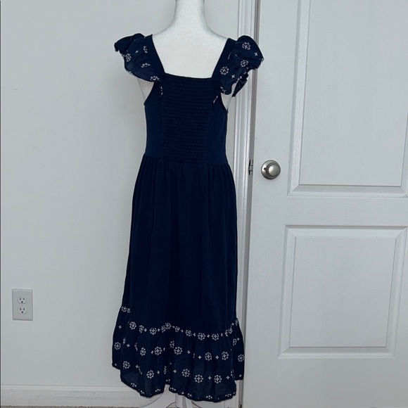 J.Crew Eyelet Knit Midi Dress Navy Blue, Size Small - Picture 6 of 11